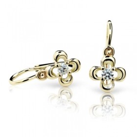 Zlaté detské náušnice s kvietkom 2013 - Zlaté detské náušnice s kvietkom 2013