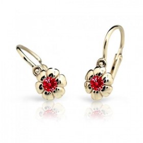 Zlaté detské náušnice s kvietkom 2151 - Zlaté detské náušnice s kvietkom 2151