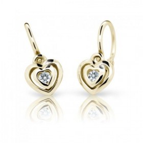 Zlaté detské náušnice so srdiečkami 2177 - Zlaté detské náušnice so srdiečkami 2177