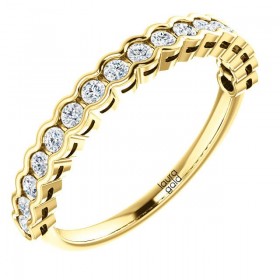 Dámsky svadobný obrúčkový prsteň 1245 - Dámsky svadobný obrúčkový prsteň 1245 Elegantny a jednoduchy prsten zo zlata 585 vyrobeny v najvyssej kvalite so zirkonmi, ktory pozdvihne vasu eleganciu a noblesu