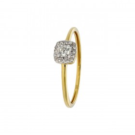 Zásnubný prsteň zo žltého zlata s briliantmi - Zásnubný prsteň zo žltého zlata s briliantmi