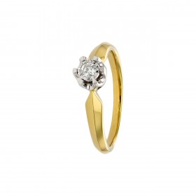 Zásnubný prsteň zo žltého zlata s briliantom - Zásnubný prsteň zo žltého zlata s briliantom