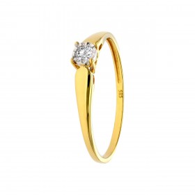 Zásnubný prsteň zo žltého zlata s briliantom - Zásnubný prsteň zo žltého zlata s briliantom