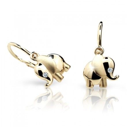 Zlaté detské náušnice so sloníkom 1955