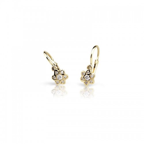 Zlaté detské náušnice s kvietkom 2149