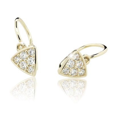 Zlaté detské náušnice trojuholník 2207