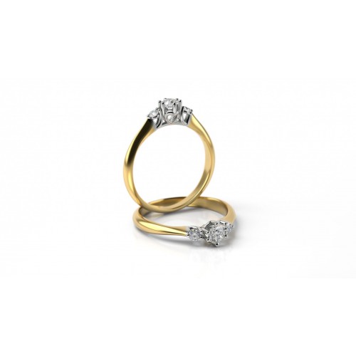 Zásnubný zlatý prsteň s briliantmi