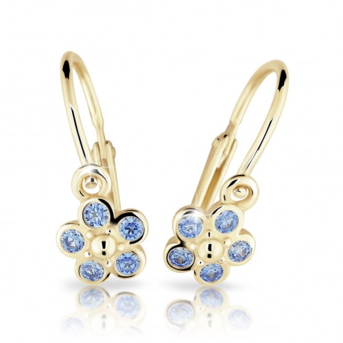 Zlaté detské náušnice s kvietkami 2744