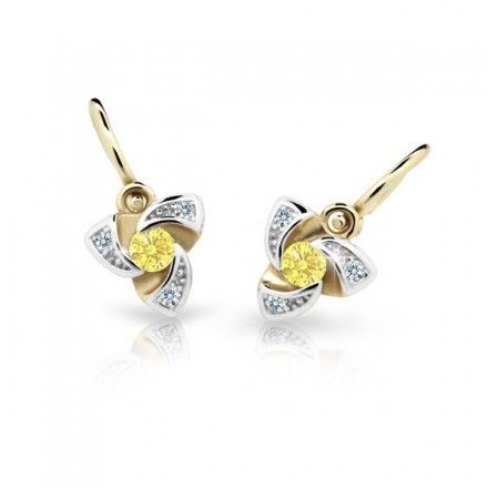 Zlaté detské náušnice vrtuľky 2203