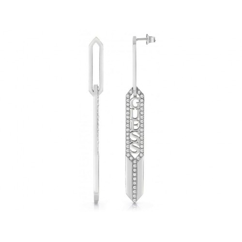 GUESS Náušnice HEXAGON SILVER UBE29083