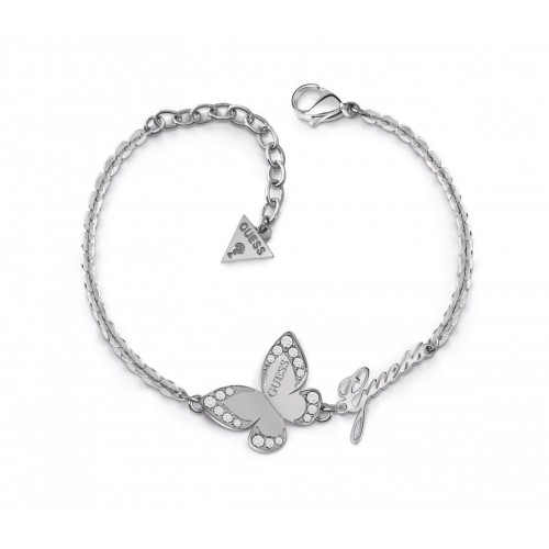 GUESS Náramok LOVE BUTTERFLY SILVER UBB78049-S