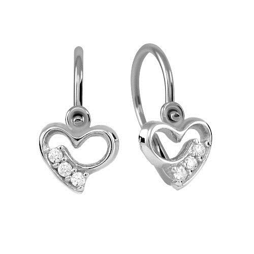 Zlaté detské náušnice srdiecka B00970B