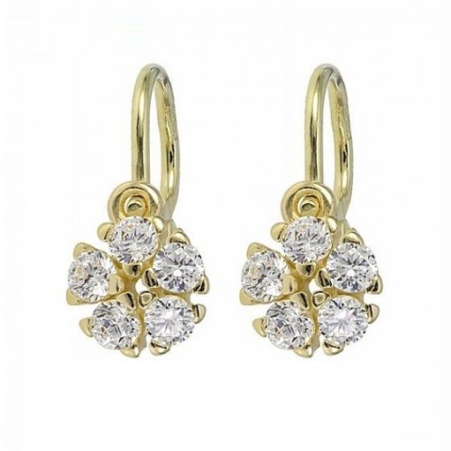 Zlaté detské náušnice kvietky Z00478B