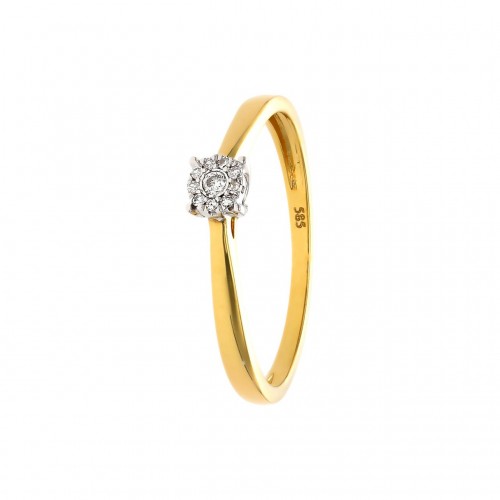 Zásnubný prsteň zo žltého a bieleho zlata s briliantmi