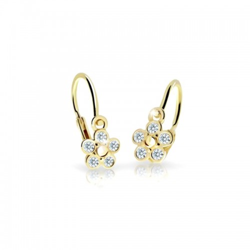 Zlaté detské náušnice s kvietkami 2744Z